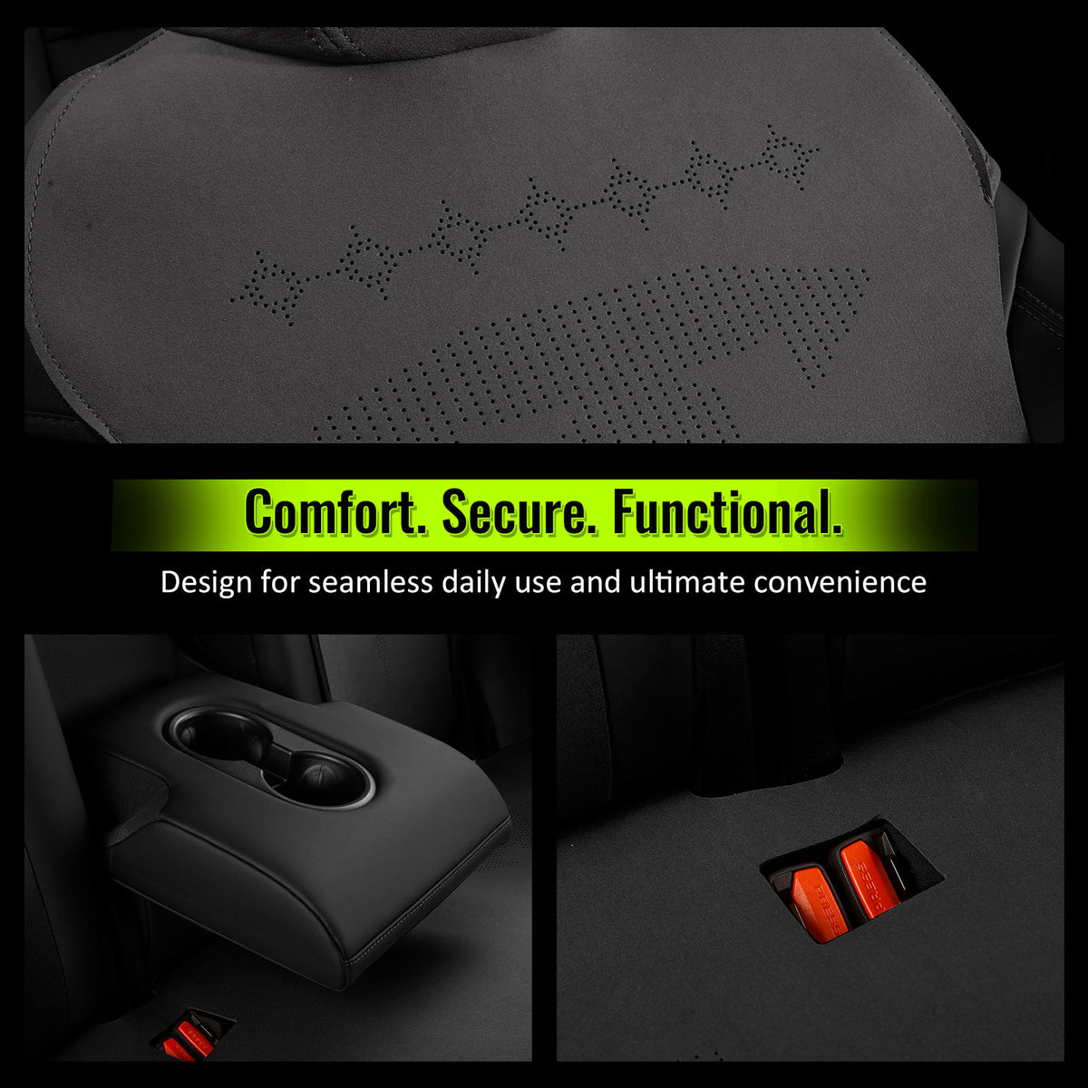 2020-2024 Tesla Model Y Seat Covers Cushions V2 Suede Leather