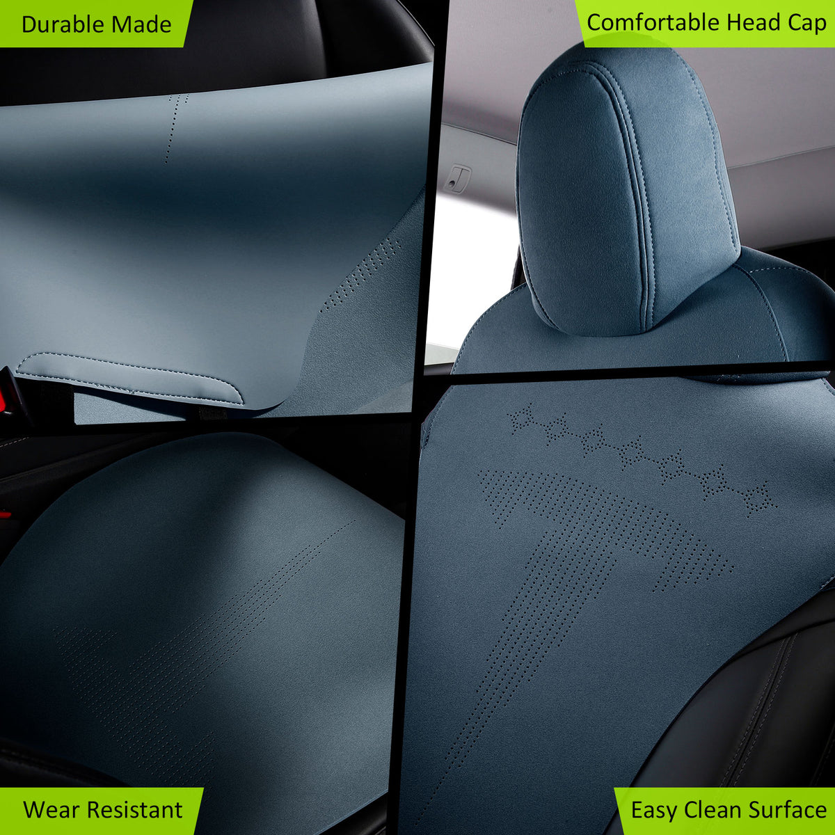 2020-2024 Tesla Model Y Seat Covers Cushions V2 Suede Leather