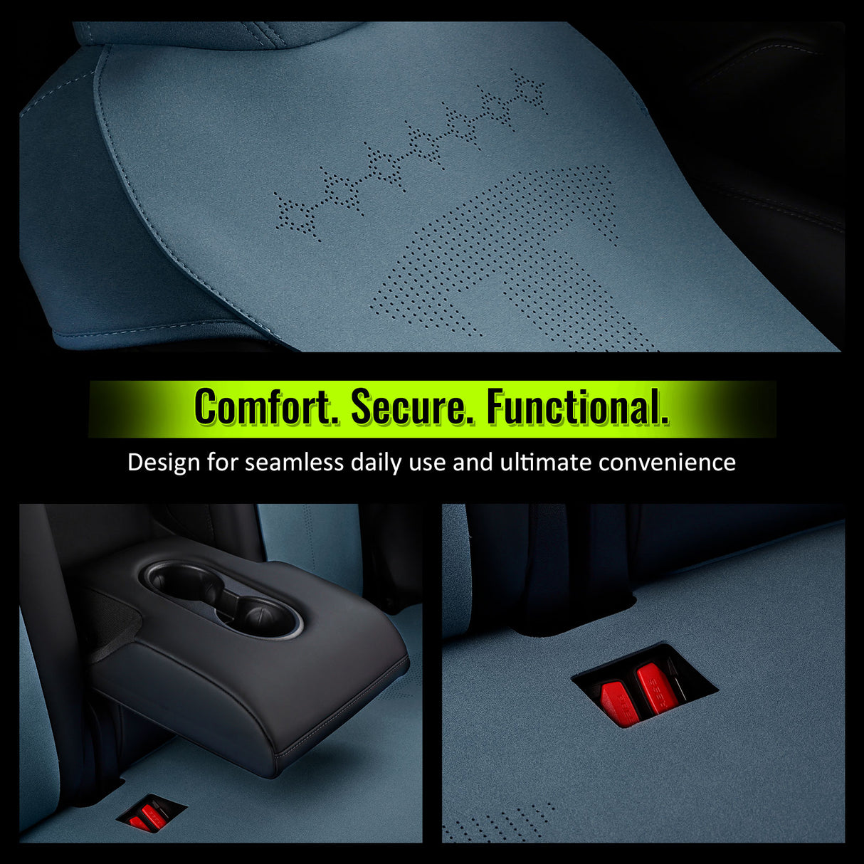 2020-2024 Tesla Model Y Seat Covers Cushions V2 Suede Leather