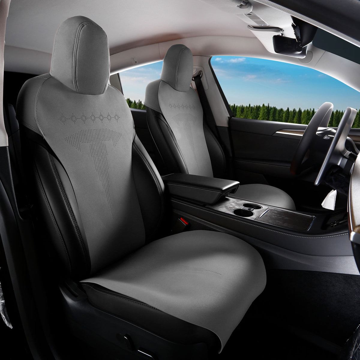 2020-2024 Tesla Model Y Seat Covers Cushions V2 Suede Leather