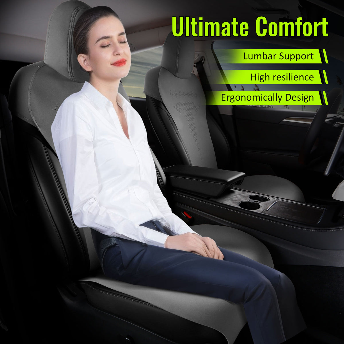 2020-2024 Tesla Model Y Seat Covers Cushions V2 Suede Leather