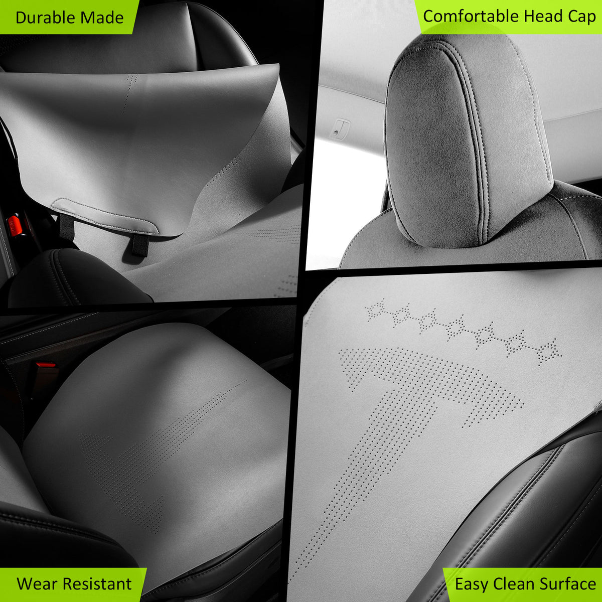 2020-2024 Tesla Model Y Seat Covers Cushions V2 Suede Leather