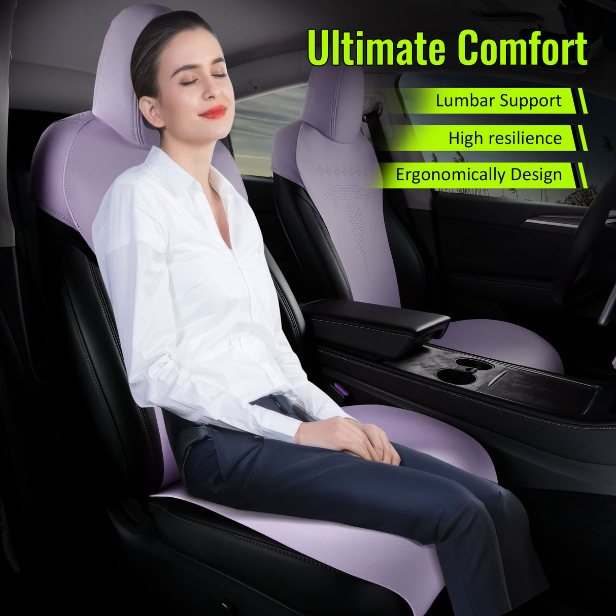 2020-2024 Tesla Model Y Seat Covers Cushions V2 Suede Leather