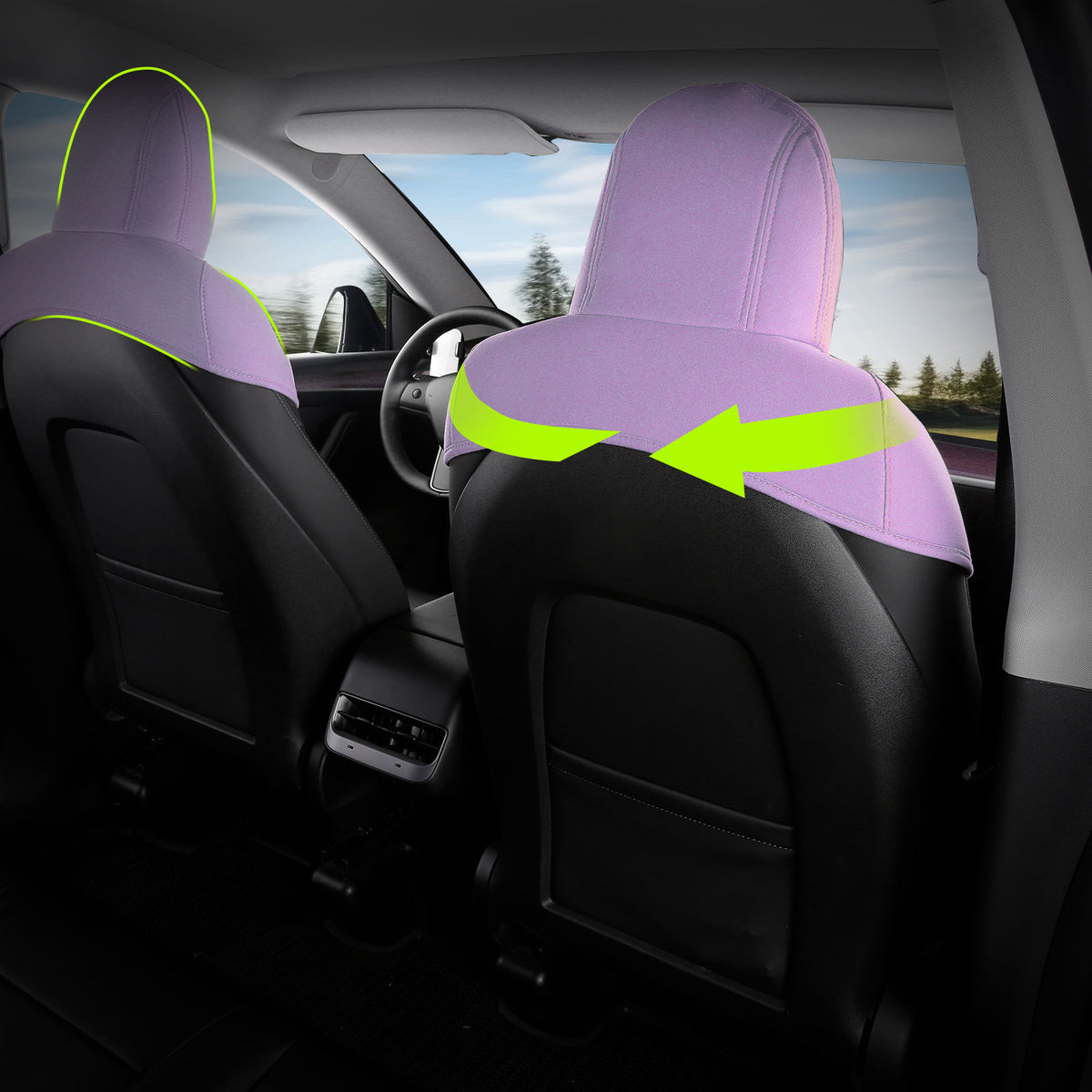 2020-2024 Tesla Model Y Seat Covers Cushions V2 Suede Leather