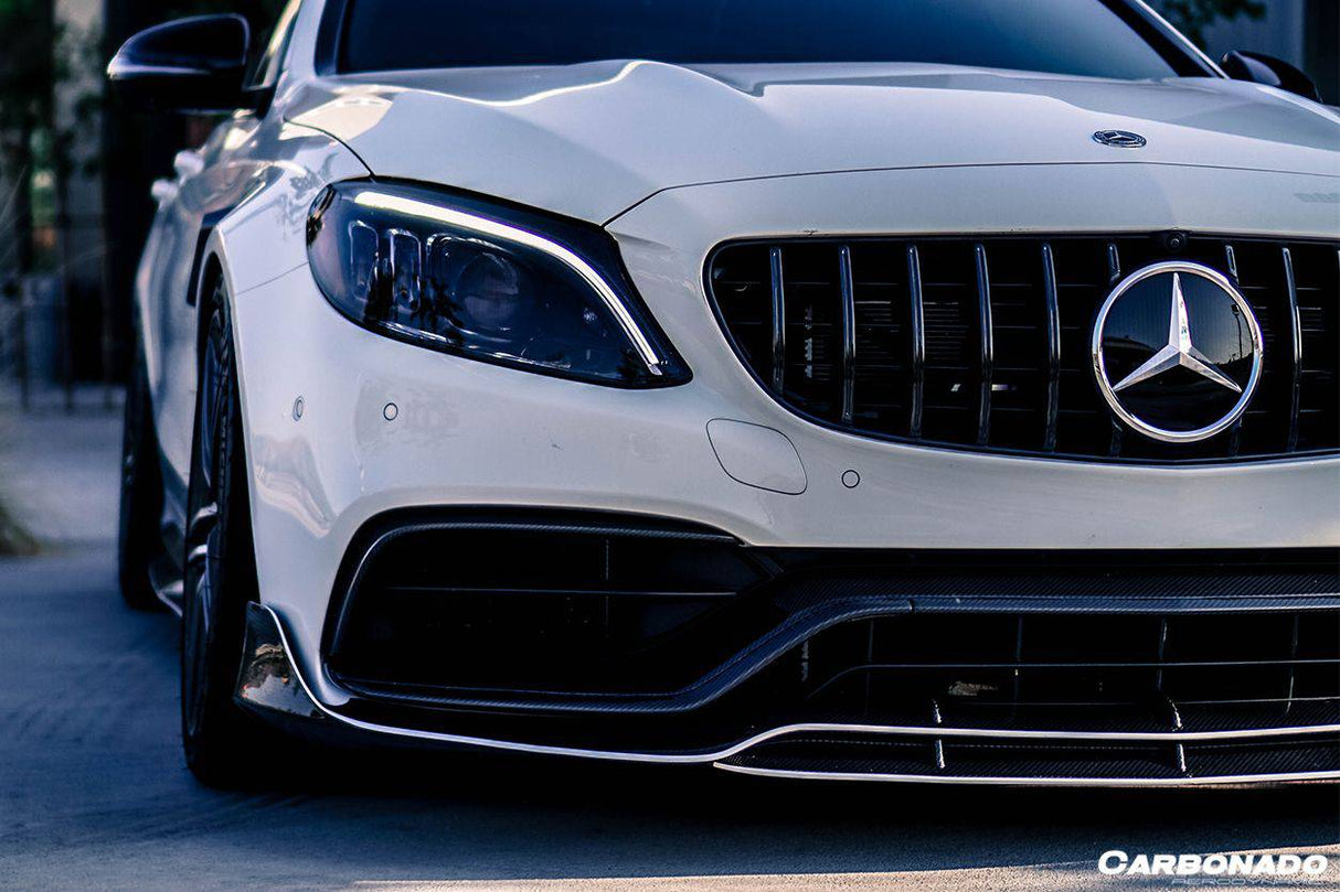 2015-2021 Mercedes Benz W205 C63  S AMG Sedan  Coupe Carbon Fiber Front Bumper Canards
