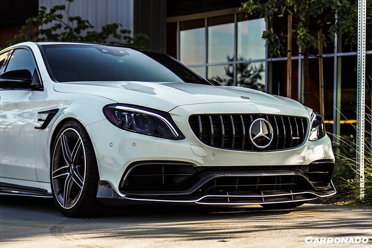 2015-2021 Mercedes Benz W205 C63  S AMG Sedan  Coupe Carbon Fiber Front Bumper Canards