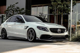 2015-2021 Mercedes Benz W205 C63  S AMG Sedan  Coupe Carbon Fiber Front Bumper Canards