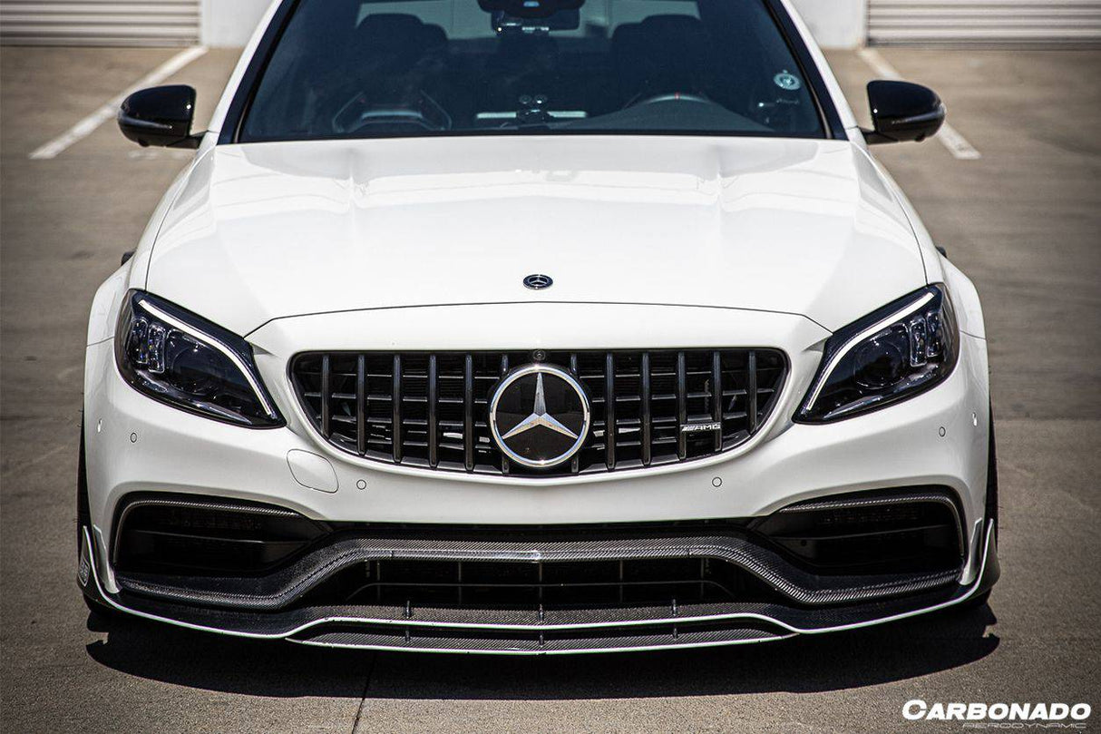 2015-2021 Mercedes Benz W205 C63  S AMG Sedan  Coupe Carbon Fiber Front Bumper Canards