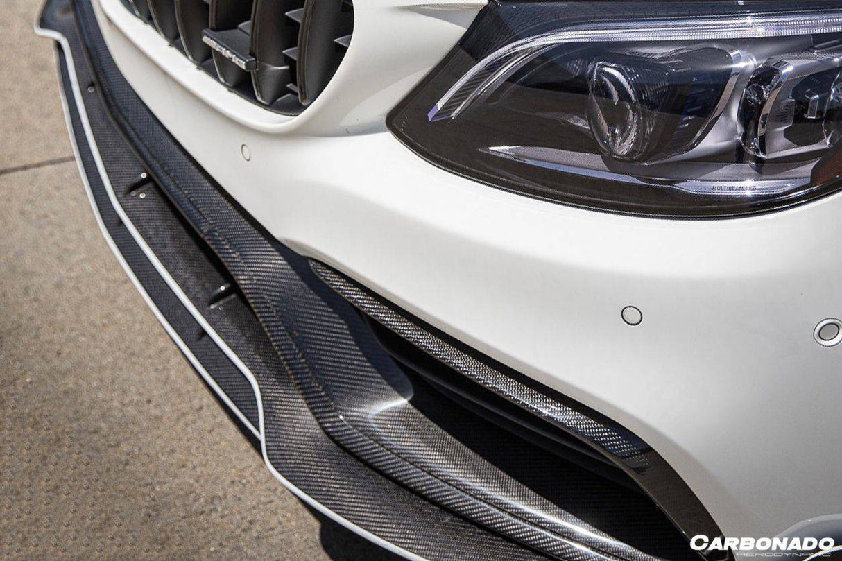 2015-2021 Mercedes Benz W205 C63  S AMG Sedan  Coupe Carbon Fiber Front Bumper Canards