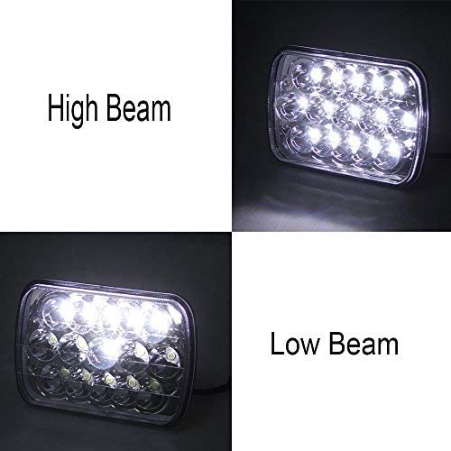 Black Pair 45w 7x6 5x7 6052 6054 H5054 H6054 Hilow Sealed Beam LED Headlights Replacement For Chevy Express Cargo Van 1500