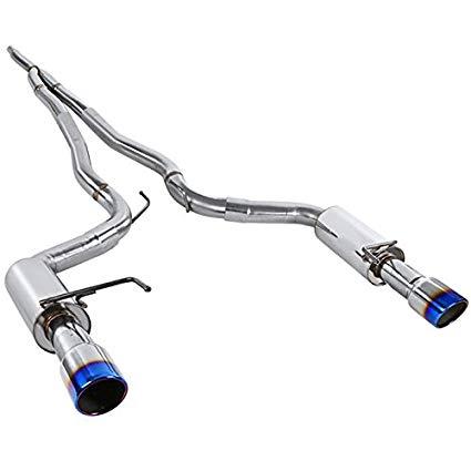 Spec-D Tuning Exhaust Ford Mustang 2.3 Ecoboost (15-23) 3"  Catback w/ 4" Burnt Blue or Polished Tips