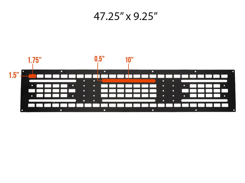 Cali Raised LED Roof Rack Mounted MOLLE Gear Panel