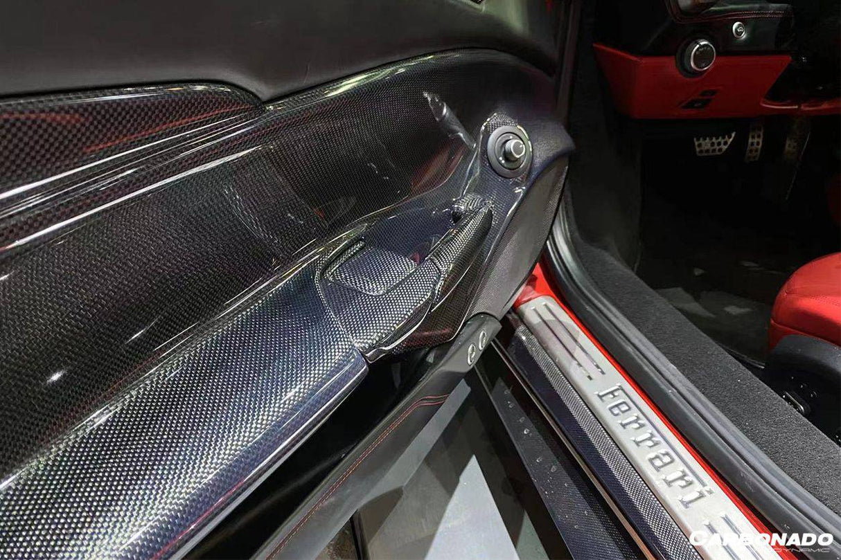 2015-2020 Ferrari 488 GTB Spider OE Style Carbon Fiber Door Handle Interior