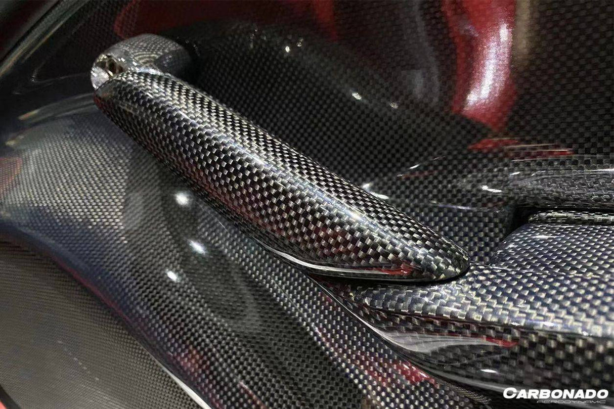 2015-2020 Ferrari 488 GTB Spider OE Style Carbon Fiber Door Handle Interior