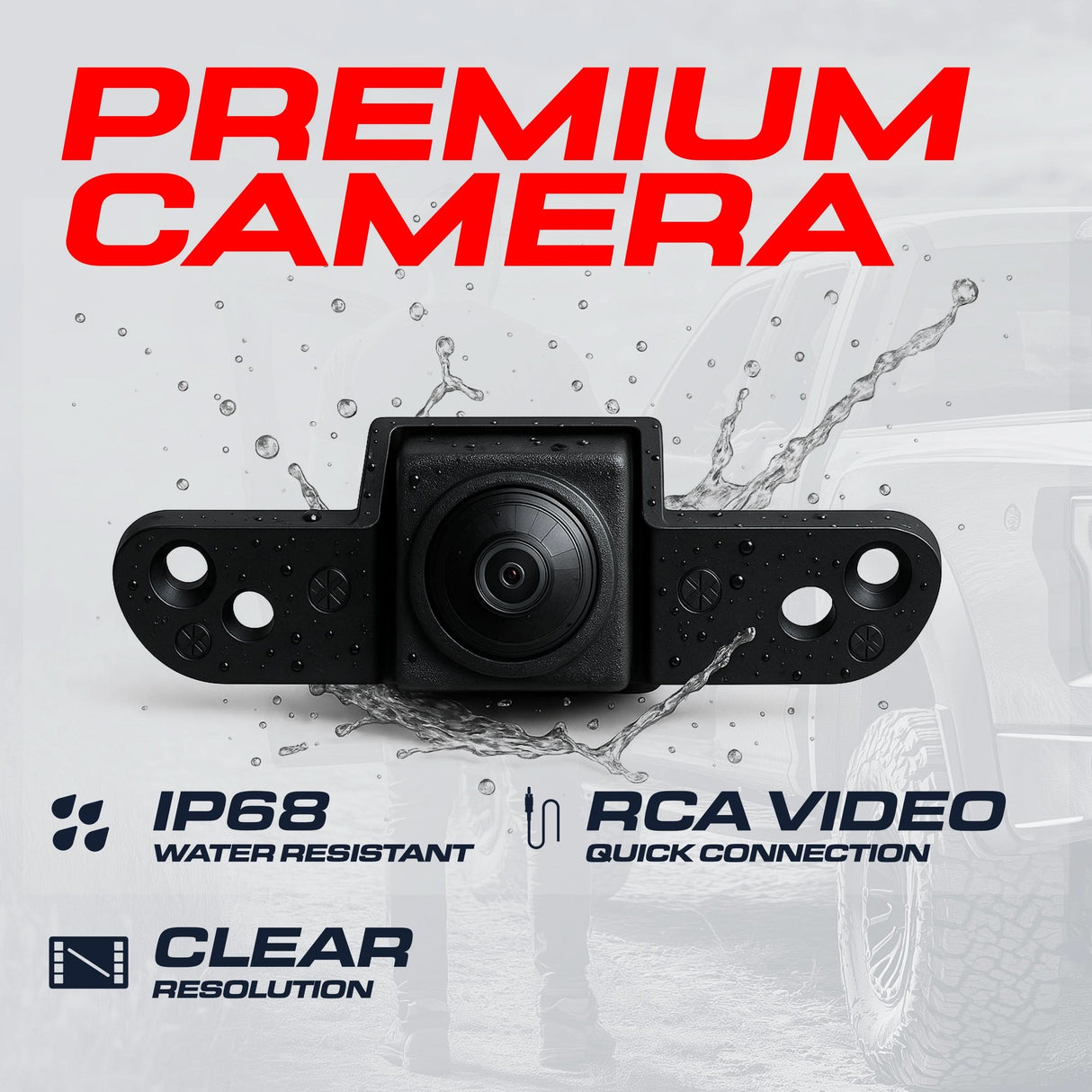 Toyota Tundra (2000-2006) Smooth Primed Black Replacement Tailgate Handle with Backup Camera (Ready to Paint)