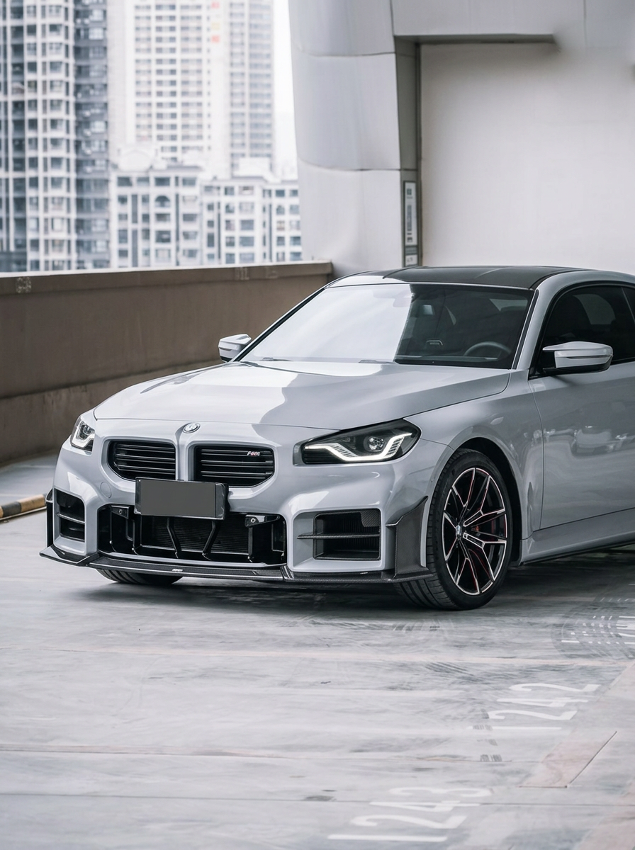 BMW 2 Series G87 M2 Carbon Fiber Front Bumper Center Lower Grille Kit (2023+)