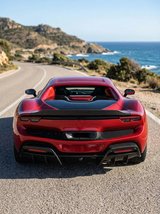 2021+ Ferrari 296 GTB 296 GTS Polished Wing-Shaped Rear Spoiler - Dry Carbon Fiber