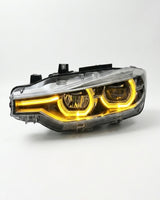 BMW 3 Series F30 LED Headlight Assembly with Triple-Color DRL (Amber / White / Yellow) & High / Low Beam 2012 - 2018