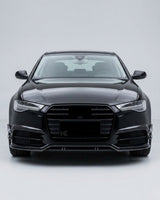 2015–2018 Audi A6 S-Line / S6 C7 Sedan A Style Front Bumper Canard Fins – Carbon Fiber