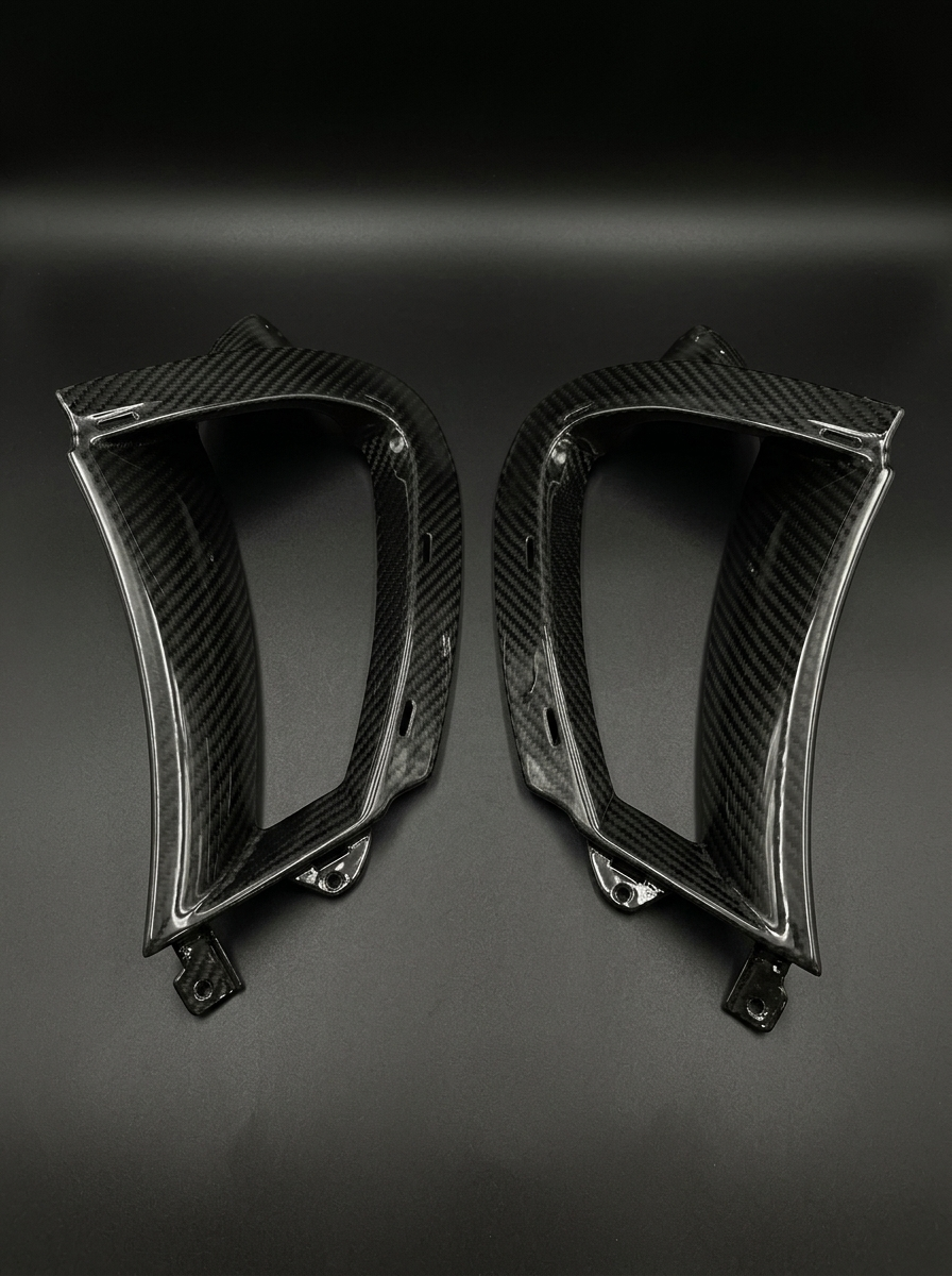 McLaren 720S Spider Dry Carbon Fiber Front Bumper Side Vents OEM Style 2017 - 2019 Pair