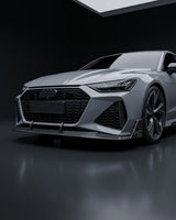 2020–2021 Audi RS7 C8 Sportback Front Bumper Diffuser Lip Set – Pre-Preg Dry Carbon Fiber