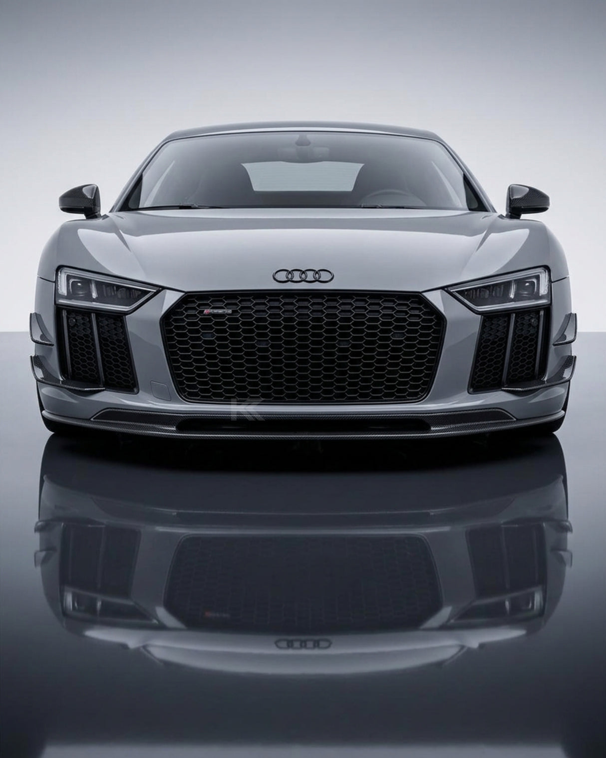 2016–2018 Audi R8 V10 & V10 Plus Coupe V-Design Front Lip Spoiler – Dry Carbon Fiber