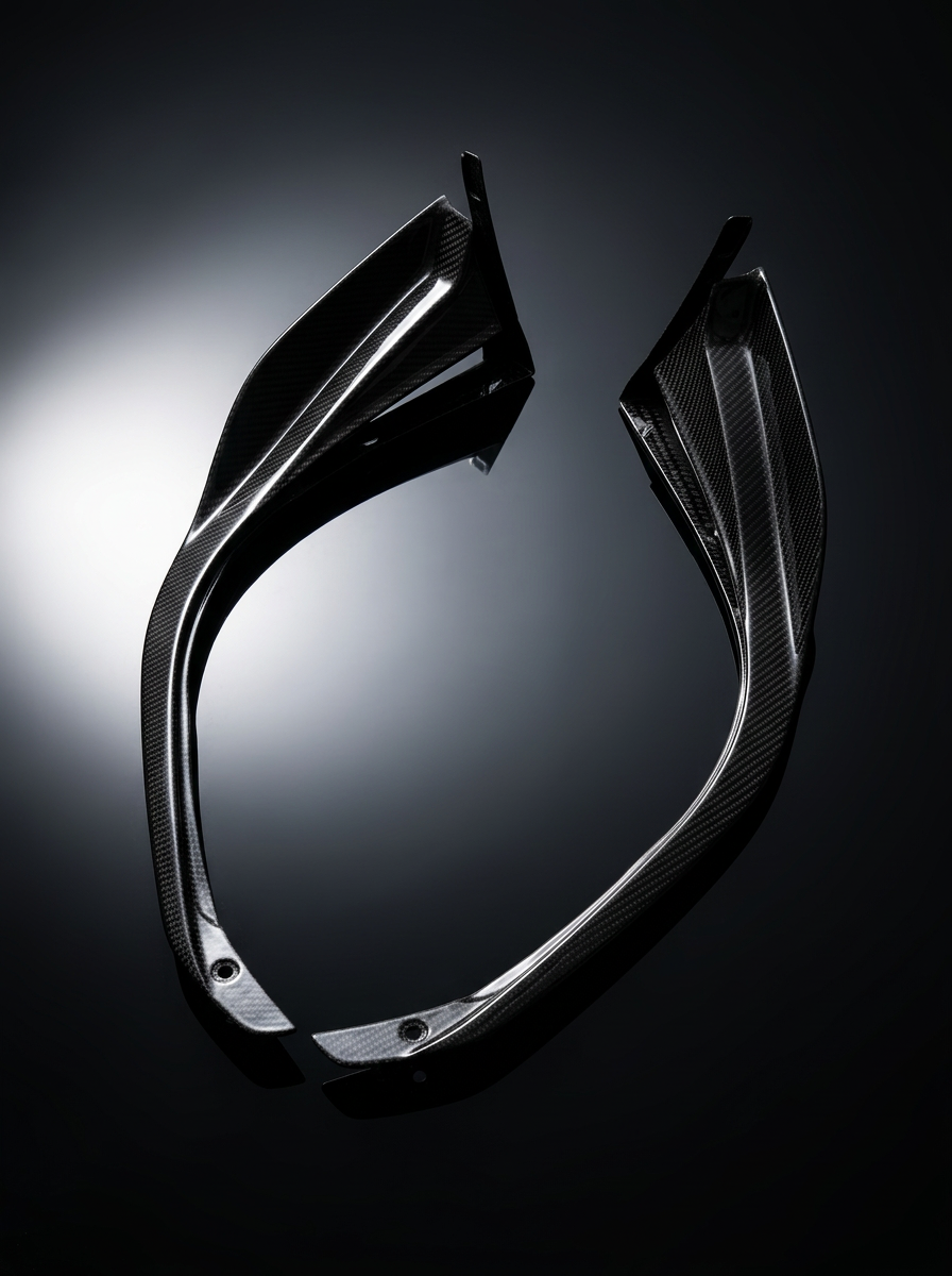 2022+ Ferrari 296 GTB Bolt-On Front Corner Guards - Dry Carbon Fiber