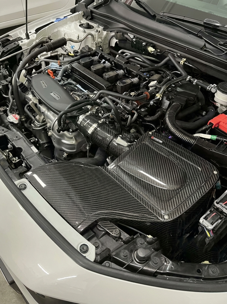 Honda Civic 11th Gen FL1 L15C 1.5T Dry Carbon Fiber High Flow Cold Air Intake System 2022+ OE KD4242BK