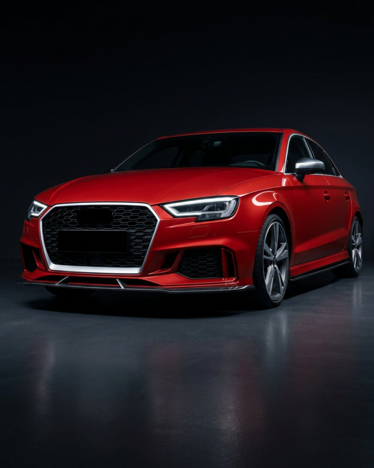 2017–2019 Audi RS3 8V Sedan Front Bumper Lip – Forged Carbon Fiber