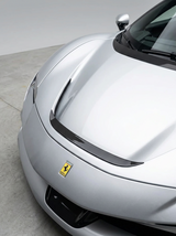 2019 - 2021 Ferrari SF90 Stradale Polished Hood Trim - Dry Carbon Fiber