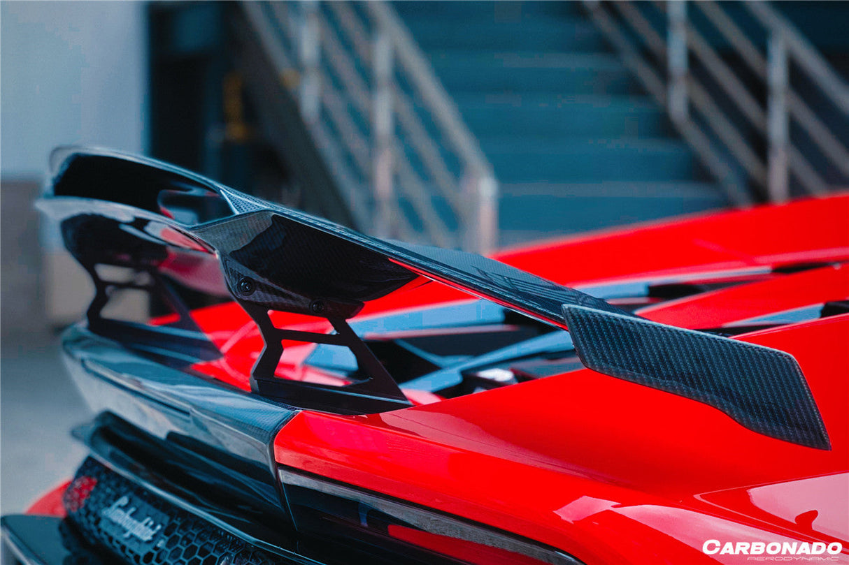 2015-2025 Lamborghini Huracan LP610  LP580  Evo  Tecnica MD Style Carbon Fiber Trunk Spoiler with Base