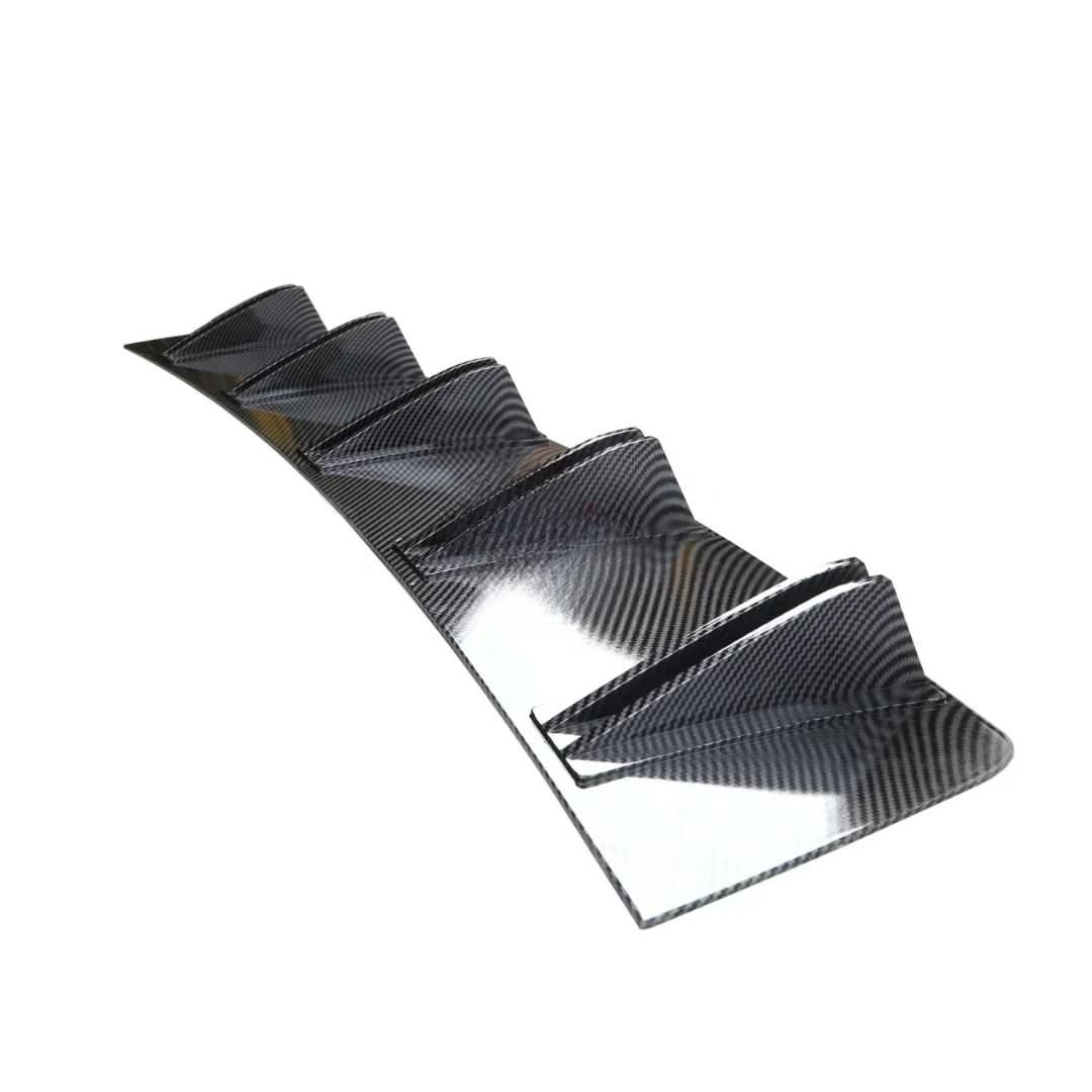 Universal Shark Fin Rear Bumper Diffuser Splitter – Matte Black / Carbon Fiber Look (81.5cm)