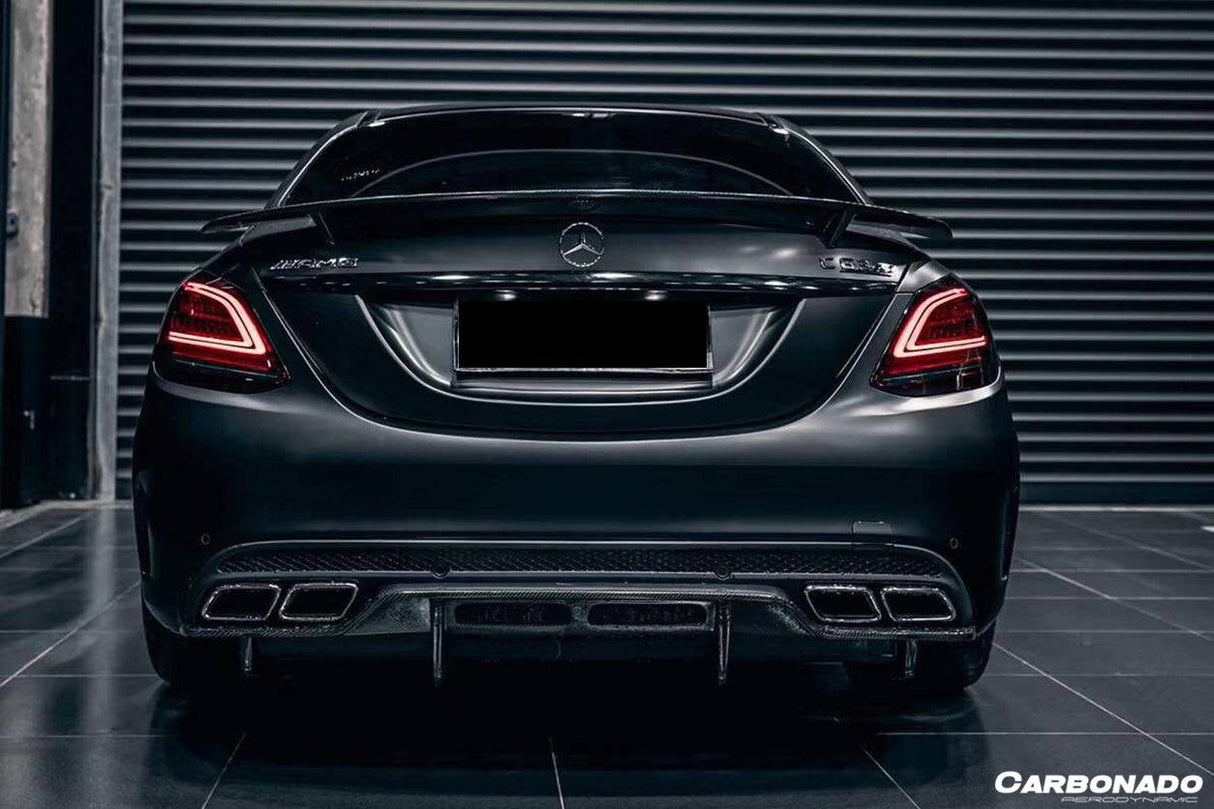 2015-2021 Mercedes Benz W205 C63  S AMG Sedan PS Style Rear Diffuser