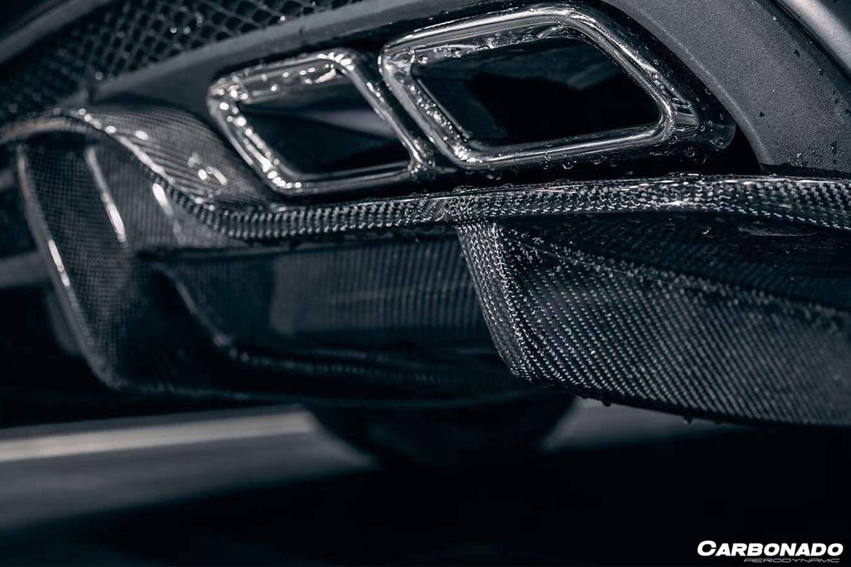 2015-2021 Mercedes Benz W205 C63  S AMG Sedan PS Style Rear Diffuser