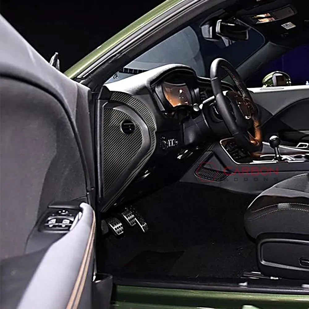4PCS Carbon Fiber Dashboard Side Panel Overlay for Dodge Challenger 2015-2023