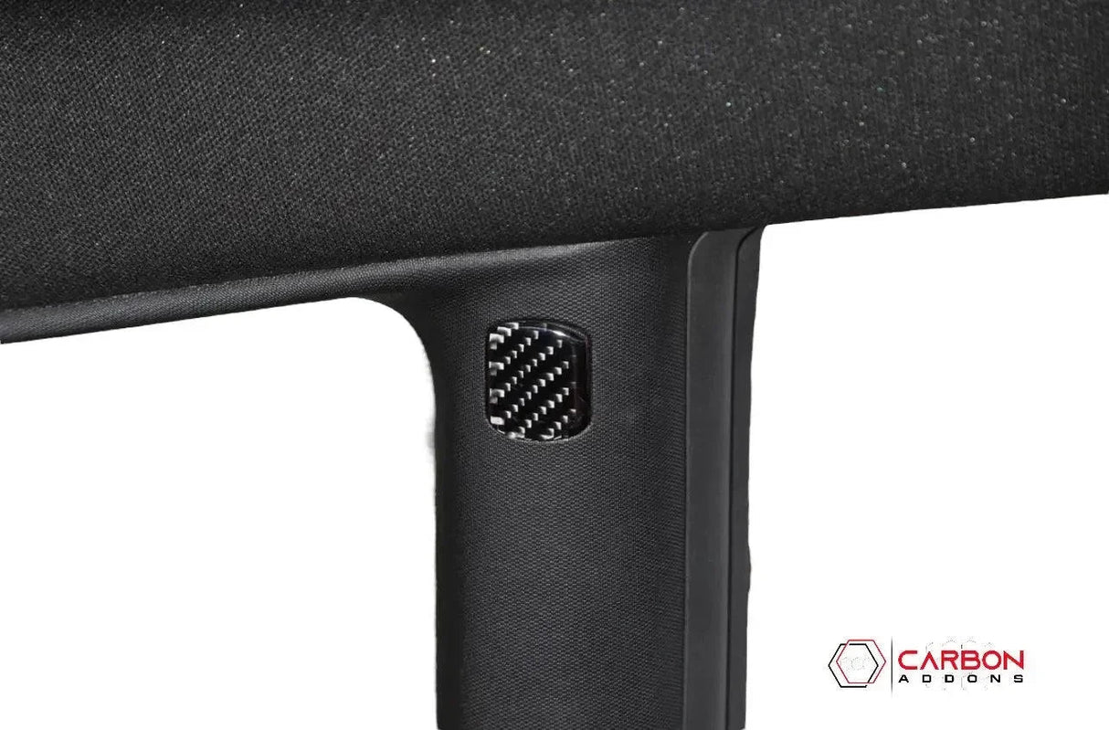 [4pcs] Carbon Fiber Interior Rear Seat Side Trim Overlay for Dodge Challenger 2015-2023