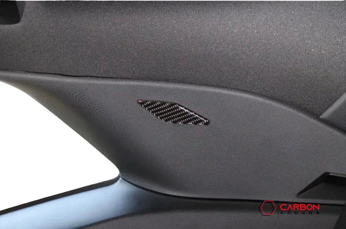 [4pcs] Carbon Fiber Interior Rear Seat Side Trim Overlay for Dodge Challenger 2015-2023