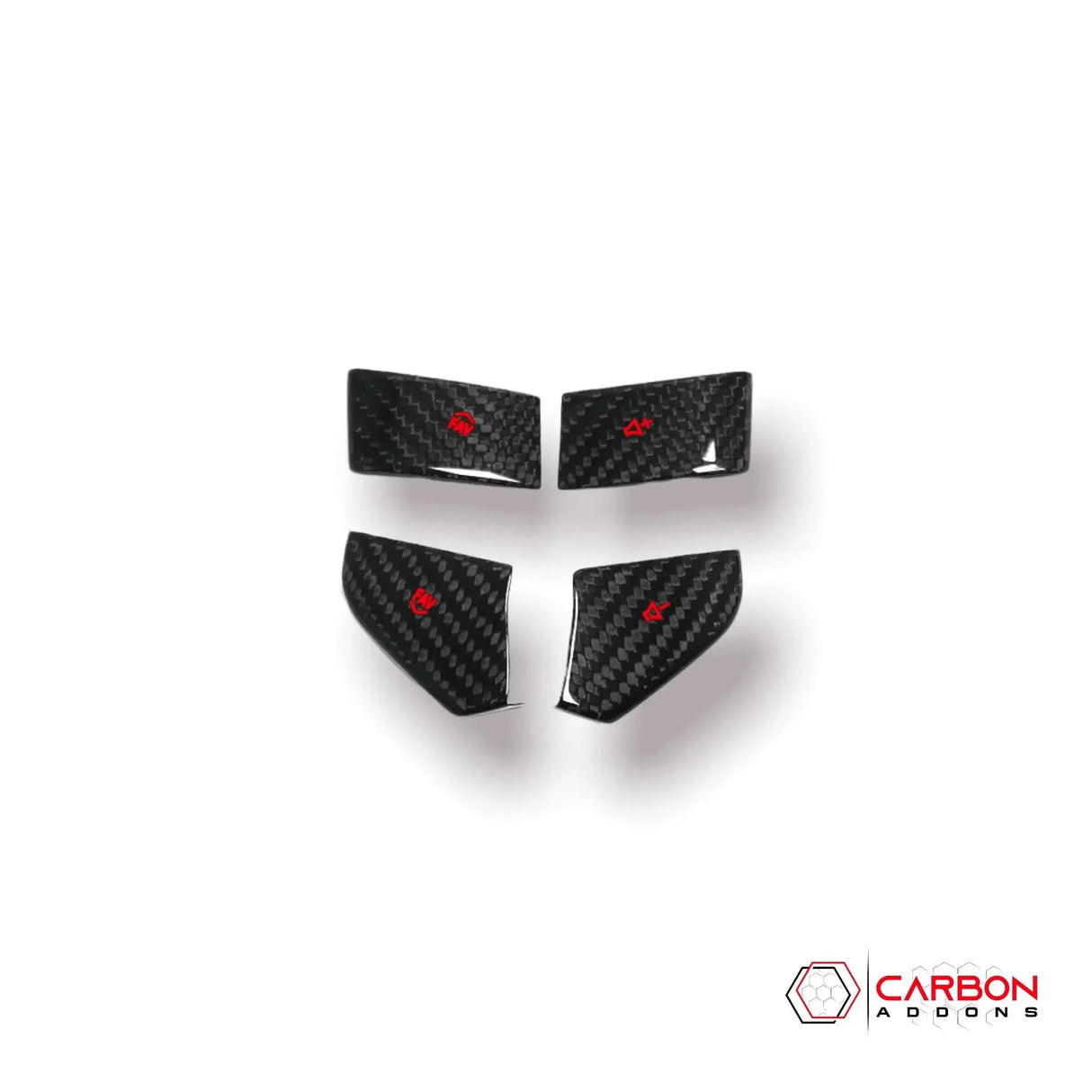 C8 Corvette Real Carbon Fiber Steering Wheel Volume Button Covers | Interior Upgrade (2020–2026)