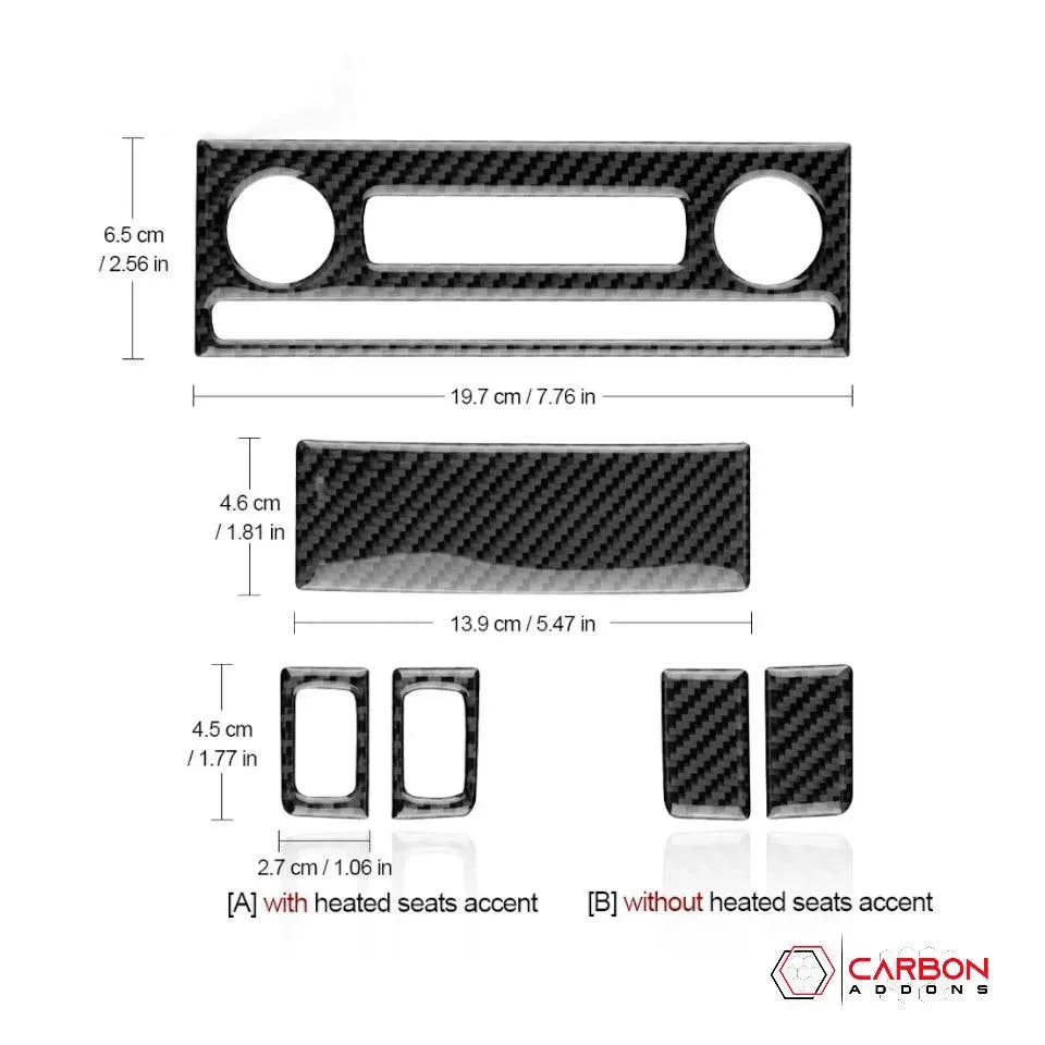 [4pcs] Real Carbon Fiber AC Control Panel Overlay | C6 2005-2013 Corvette