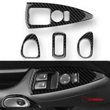 [4pcs] Real Carbon Fiber Window & Door Switch Trim Overlay | C6 2005-2013 Corvette