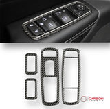 [4pcs] Real Carbon Fiber Window Switch Trim Overlay for 2011+ Dodge Durango