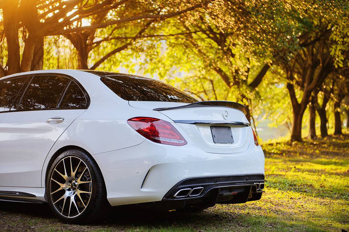 2015-2021 Mercedes Benz W205 C63  S AMG Sedan PS Style Rear Diffuser
