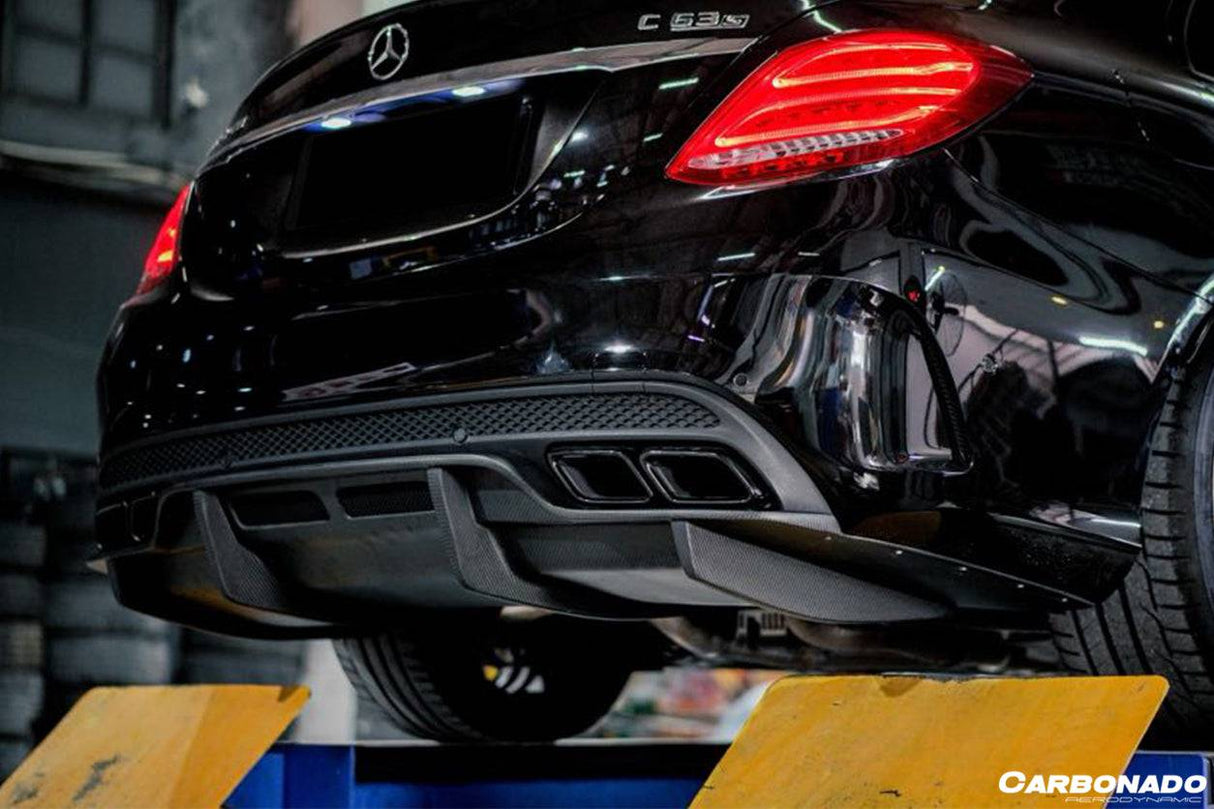 2015-2021 Mercedes Benz W205 C63  S AMG Sedan PS Style Rear Diffuser