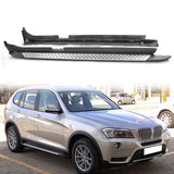 2011-2017 BMW X3 F25 Black Silver 2PCS Running Boards Side Step Bars