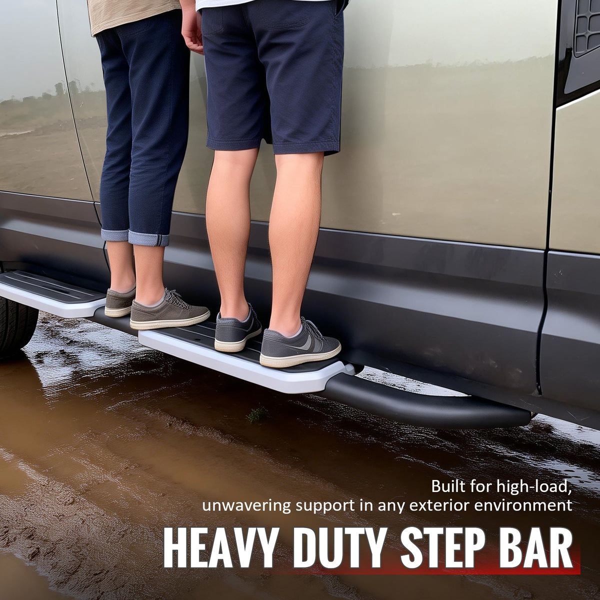 2020-2026 Land Rover Defender 110 130 OE Style Side Step Running Boards Black Aluminum Nerf Bars Rubber Anti-slip Pad