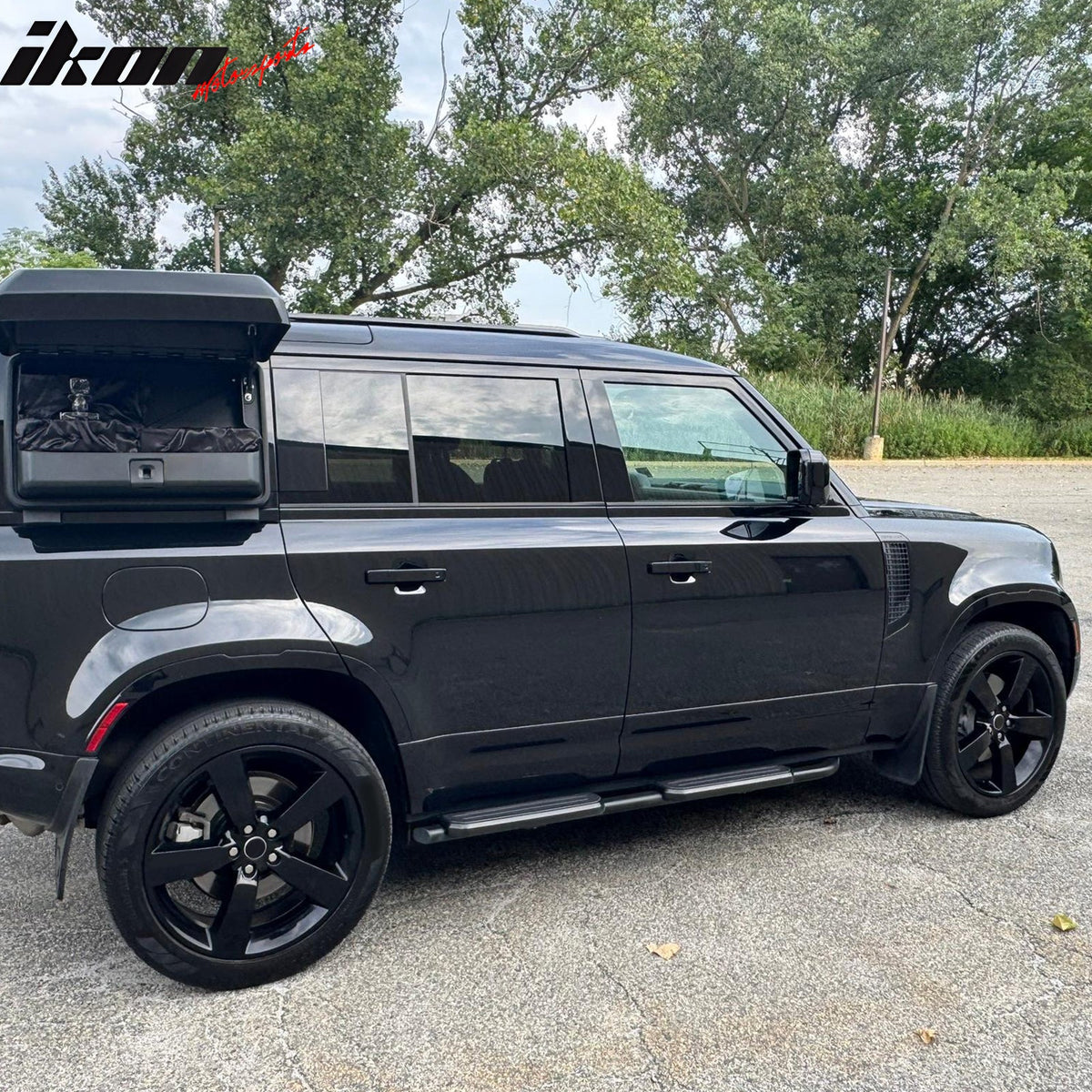 2020-2026 Land Rover Defender 110 130 OE Style Side Step Running Boards Black Aluminum Nerf Bars Rubber Anti-slip Pad