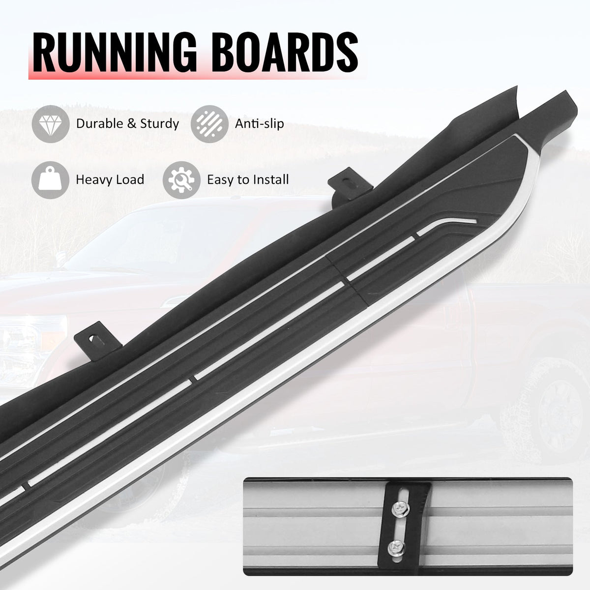 2026-2027 Toyota RAV4 Running Boards Side Step Nerf Bars 2026 OE Style Aluminum PP Polypropylene Black