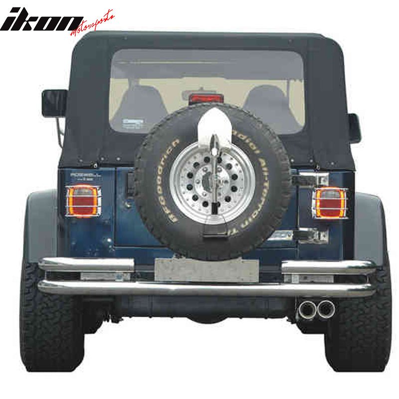 1976-2006 Jeep Wrangler CJ OE Black Double Tube Rear Bumper Bar Steel