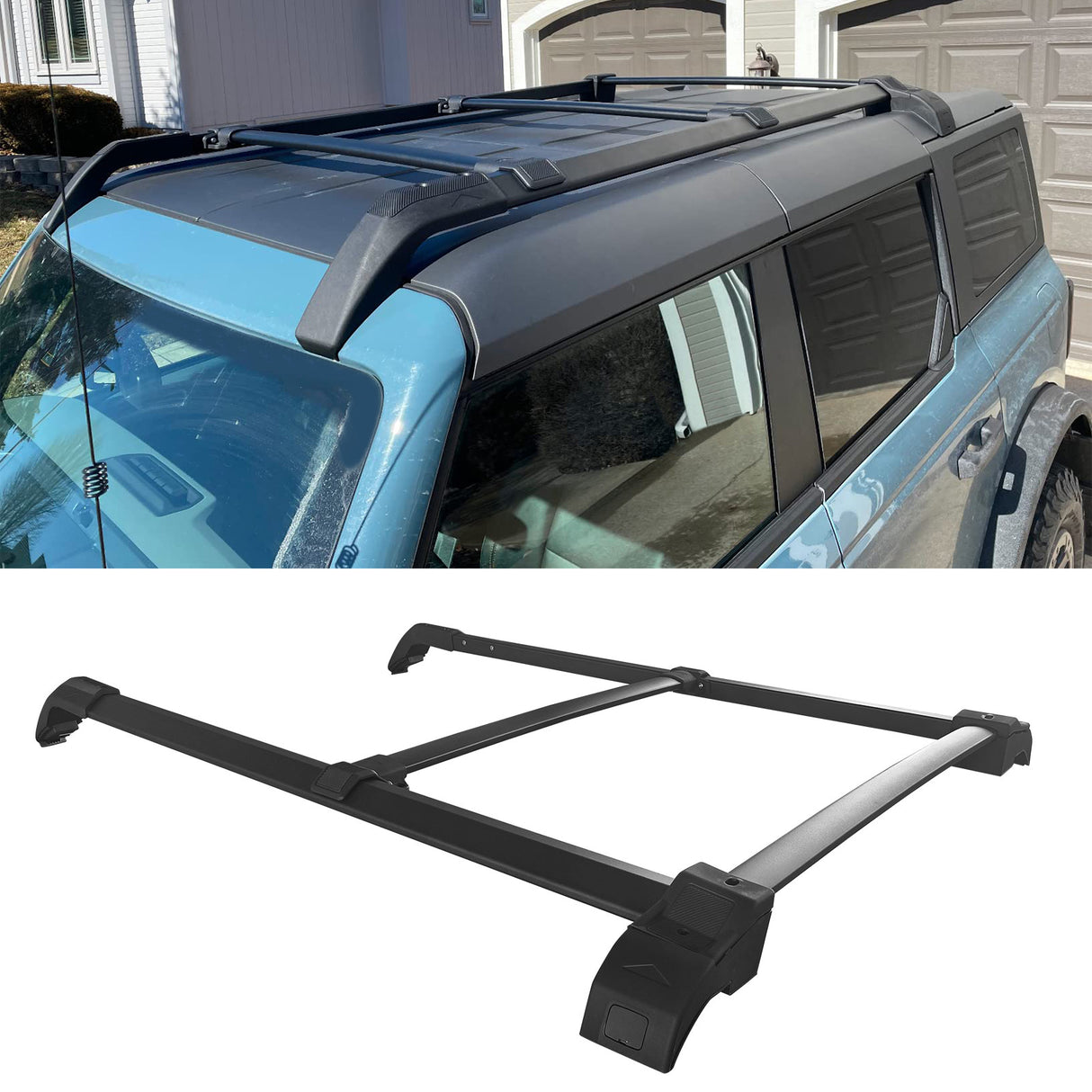 2021-2025 Ford Bronco Top Roof Rack Rails Cross Bars Aluminum