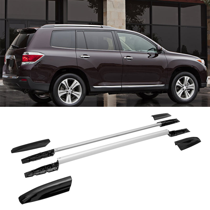 Roof Rack Cross Bar for Toyota Highlander 2008-2013 Silver Black Aluminum